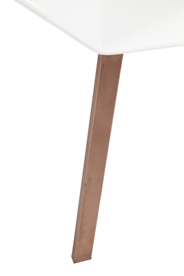 Nordic Style White Restaurant Chairs , Plastic And Wood Restaurant Lounge Chairs
