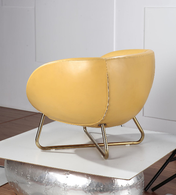 Leather Upholstered Modern Furniture Chairs , Yellow Leisure Lounge Chairs