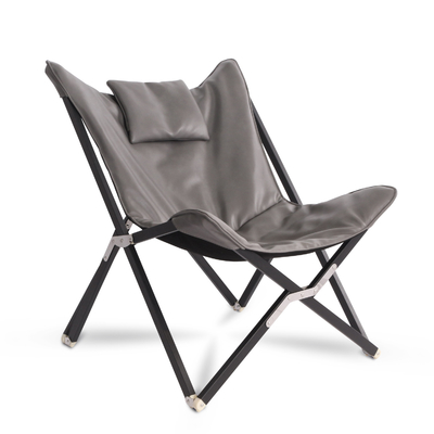 Lightweight Portable Folding PU Leather Butterfly Chair Size 80*89*92cm