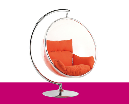 Living Room Furniture Modern Leisure Chair , Acrylic Shell Hanging Bubble Chair