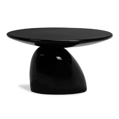 เฟอร์นิเจอร์โต๊ะกาแฟไฟเบอร์กลาสโมเดิร์นสีดำหรือสีขาวโต๊ะกาแฟที่ทันสมัย